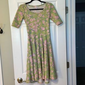 LuLaRoe Floral Midi Dress with 1/2 Sleeves